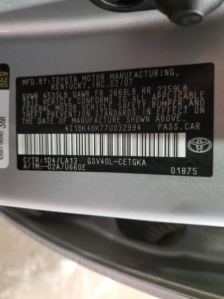 Photo 11 VIN: 4T1BK46K77U032994 - TOYOTA CAMRY 