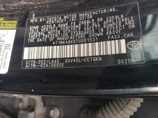 Photo 11 VIN: 4T1BK46KX7U001531 - TOYOTA CAMRY 