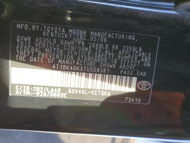 Photo 11 VIN: 4T1BK46KX7U508381 - TOYOTA CAMRY LE 