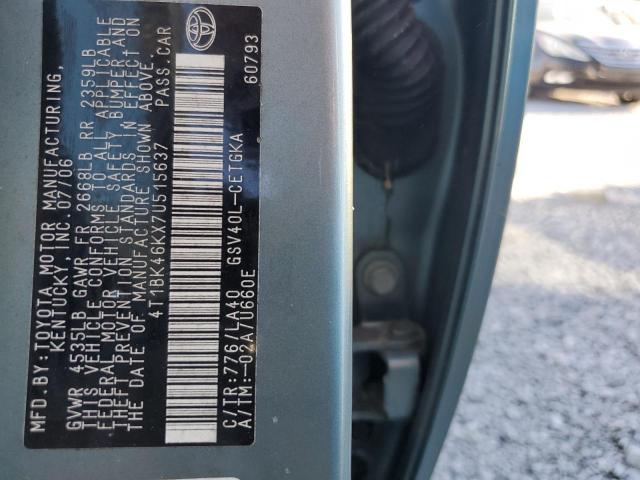 Photo 12 VIN: 4T1BK46KX7U515637 - TOYOTA CAMRY LE 