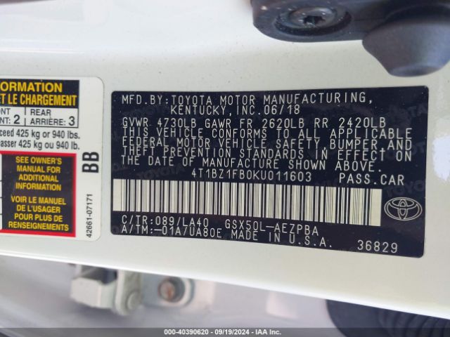 Photo 8 VIN: 4T1BZ1FB0KU011603 - TOYOTA AVALON 