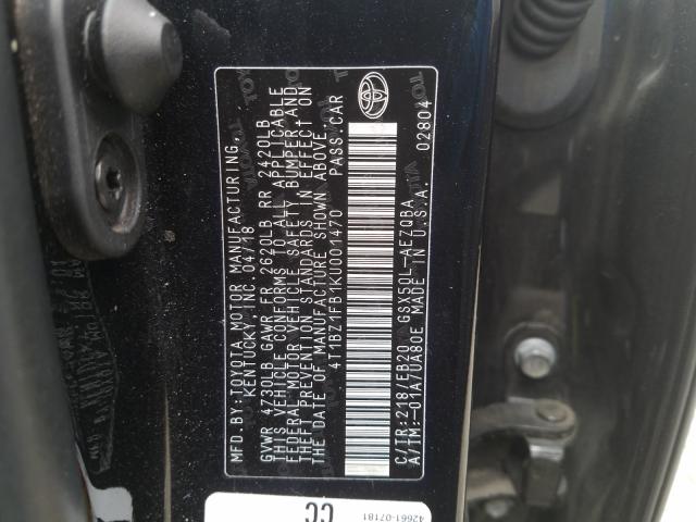 Photo 9 VIN: 4T1BZ1FB1KU001470 - TOYOTA AVALON XLE 