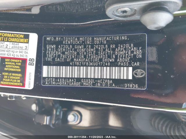 Photo 8 VIN: 4T1BZ1FB3KU017248 - TOYOTA AVALON 