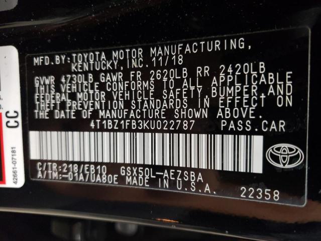 Photo 11 VIN: 4T1BZ1FB3KU022787 - TOYOTA AVALON XLE 