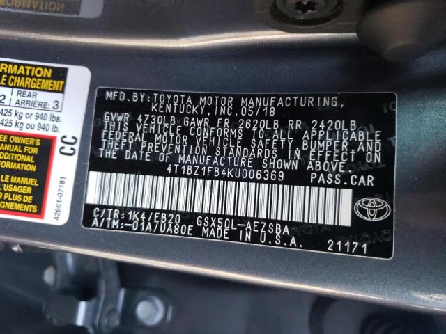 Photo 9 VIN: 4T1BZ1FB4KU006369 - TOYOTA AVALON XLE 