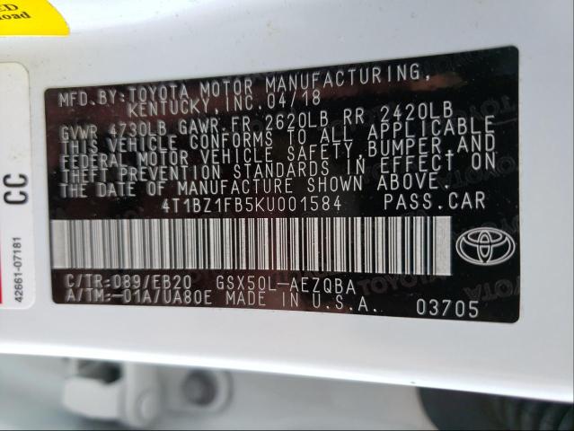 Photo 9 VIN: 4T1BZ1FB5KU001584 - TOYOTA AVALON XLE 