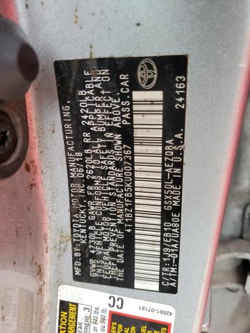 Photo 12 VIN: 4T1BZ1FB5KU007367 - TOYOTA AVALON 