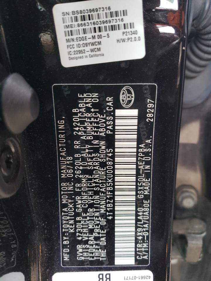 Photo 12 VIN: 4T1BZ1FB5KU008745 - TOYOTA AVALON 