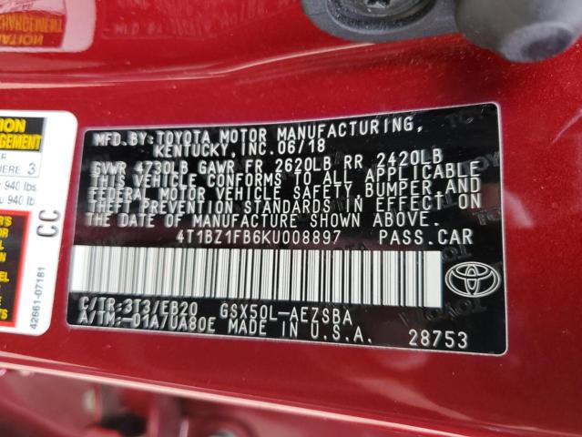 Photo 12 VIN: 4T1BZ1FB6KU008897 - TOYOTA AVALON XLE 