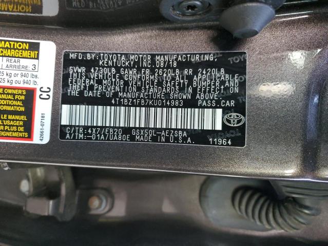 Photo 11 VIN: 4T1BZ1FB7KU014983 - TOYOTA AVALON 