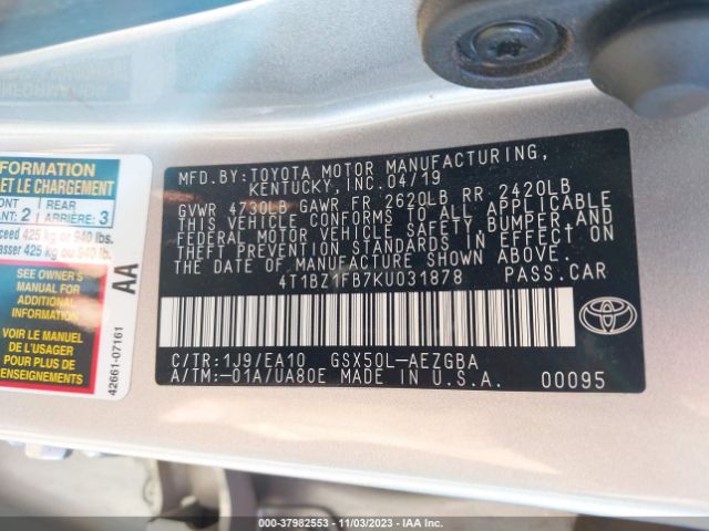 Photo 8 VIN: 4T1BZ1FB7KU031878 - TOYOTA AVALON 