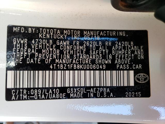 Photo 12 VIN: 4T1BZ1FB8KU006049 - TOYOTA AVALON 