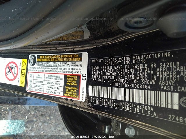 Photo 8 VIN: 4T1BZ1FB8KU008464 - TOYOTA AVALON 