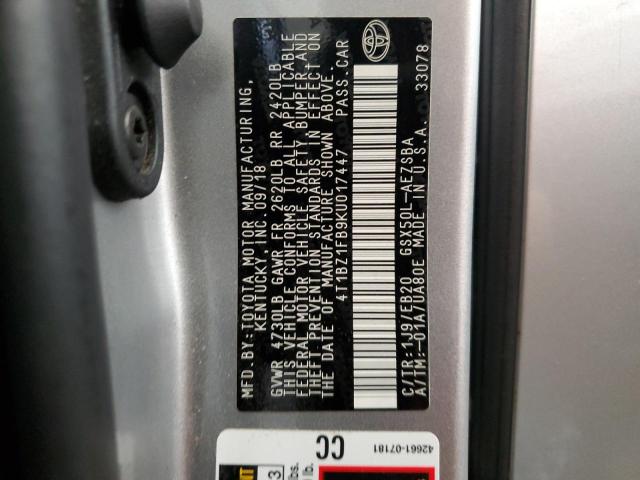 Photo 11 VIN: 4T1BZ1FB9KU017447 - TOYOTA AVALON XLE 