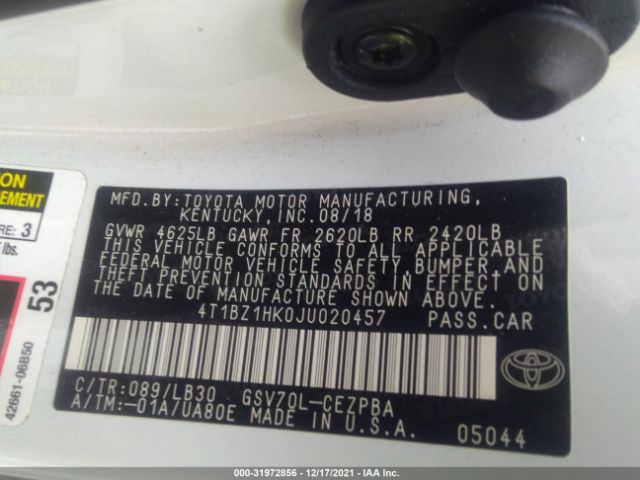 Photo 8 VIN: 4T1BZ1HK0JU020457 - TOYOTA CAMRY 