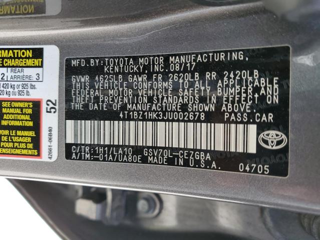 Photo 11 VIN: 4T1BZ1HK3JU002678 - TOYOTA CAMRY 