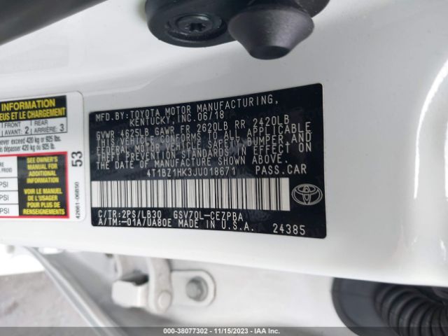 Photo 8 VIN: 4T1BZ1HK3JU018671 - TOYOTA CAMRY 