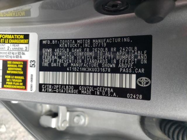 Photo 9 VIN: 4T1BZ1HK3KU031678 - TOYOTA CAMRY XSE 