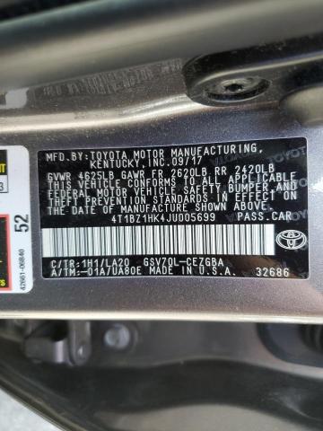 Photo 11 VIN: 4T1BZ1HK4JU005699 - TOYOTA CAMRY 