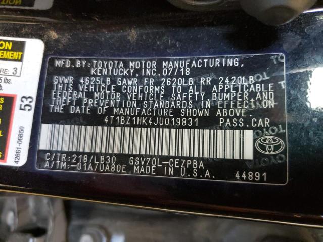 Photo 11 VIN: 4T1BZ1HK4JU019831 - TOYOTA CAMRY XSE 