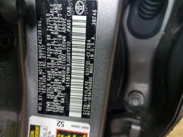 Photo 11 VIN: 4T1BZ1HK9JU001230 - TOYOTA CAMRY XSE 