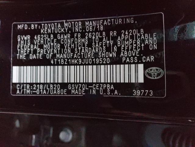 Photo 11 VIN: 4T1BZ1HK9JU019520 - TOYOTA CAMRY 