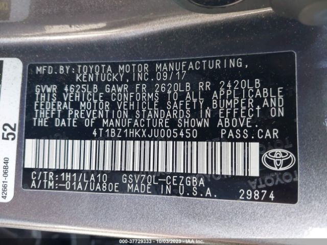 Photo 8 VIN: 4T1BZ1HKXJU005450 - TOYOTA CAMRY 