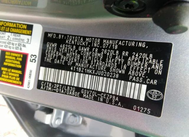 Photo 8 VIN: 4T1BZ1HKXJU020238 - TOYOTA CAMRY 