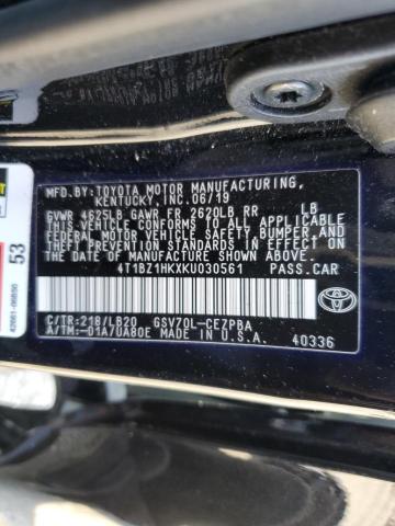 Photo 12 VIN: 4T1BZ1HKXKU030561 - TOYOTA CAMRY XSE 