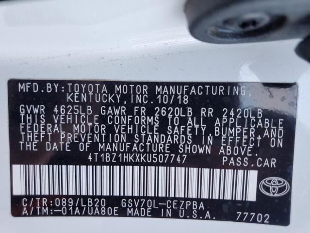 Photo 11 VIN: 4T1BZ1HKXKU507747 - TOYOTA CAMRY XSE 