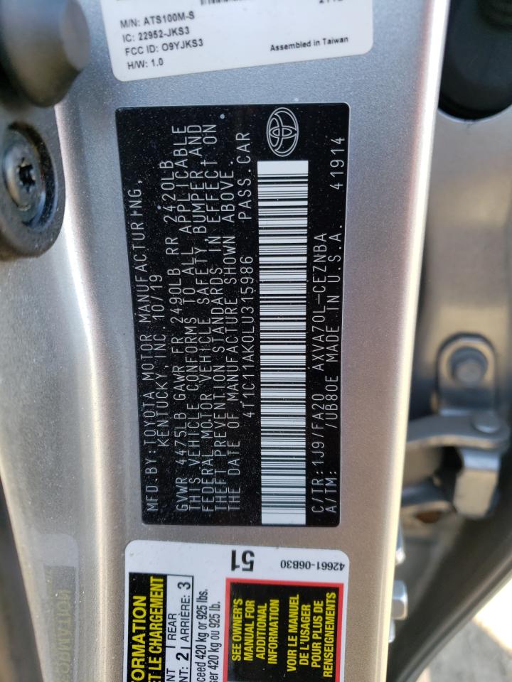 Photo 11 VIN: 4T1C11AK0LU315986 - TOYOTA CAMRY 