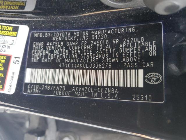 Photo 11 VIN: 4T1C11AK0LU338278 - TOYOTA CAMRY LE 