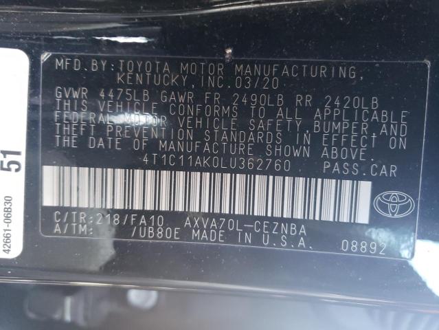 Photo 11 VIN: 4T1C11AK0LU362760 - TOYOTA CAMRY 