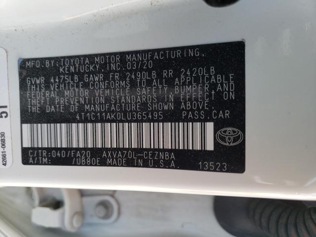 Photo 9 VIN: 4T1C11AK0LU365495 - TOYOTA CAMRY LE 