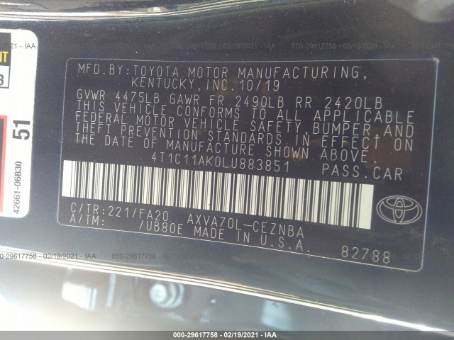 Photo 8 VIN: 4T1C11AK0LU883851 - TOYOTA CAMRY 