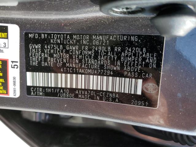 Photo 9 VIN: 4T1C11AK0MU477294 - TOYOTA CAMRY LE 