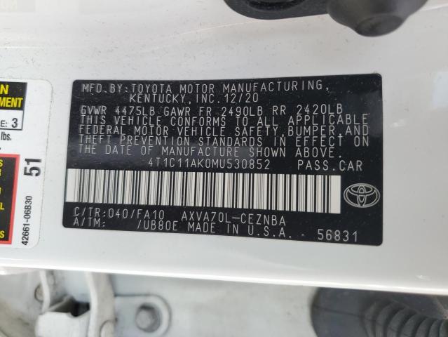 Photo 11 VIN: 4T1C11AK0MU530852 - TOYOTA CAMRY LE 