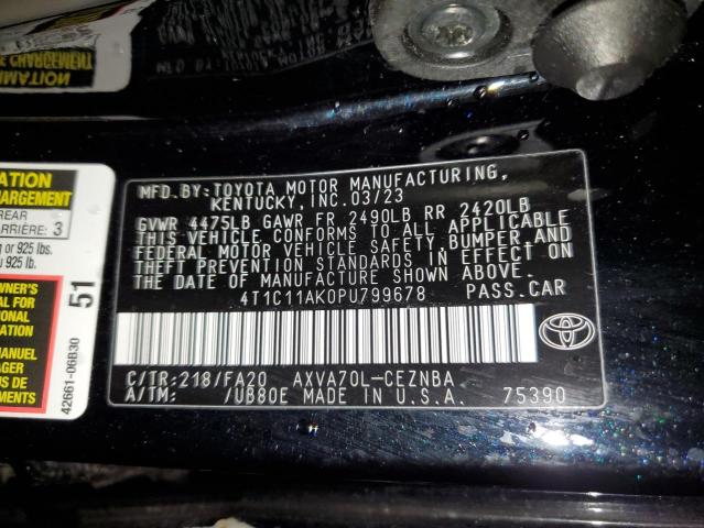 Photo 12 VIN: 4T1C11AK0PU799678 - TOYOTA CAMRY 