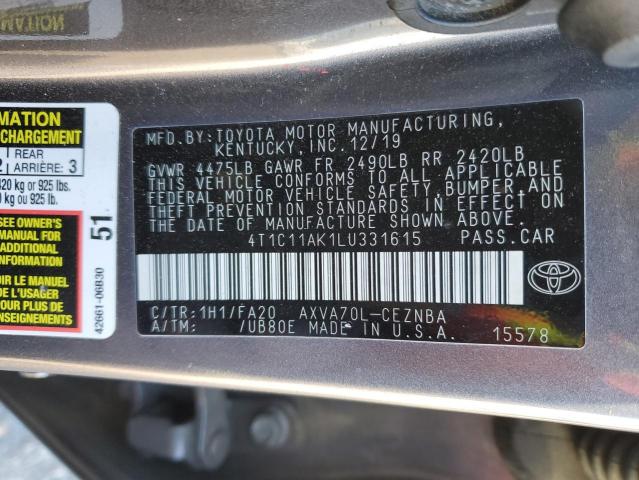 Photo 12 VIN: 4T1C11AK1LU331615 - TOYOTA CAMRY 