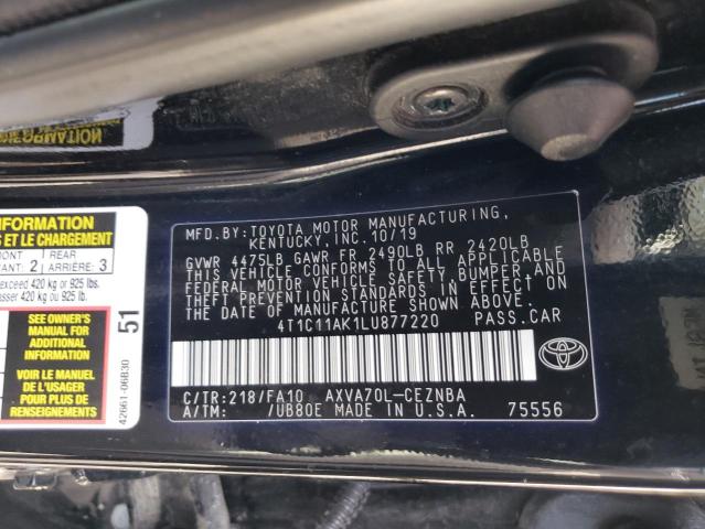 Photo 11 VIN: 4T1C11AK1LU877220 - TOYOTA CAMRY LE 