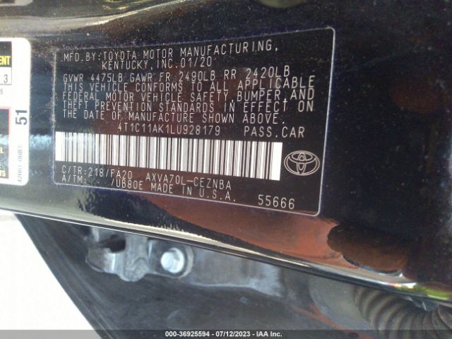 Photo 8 VIN: 4T1C11AK1LU928179 - TOYOTA CAMRY 