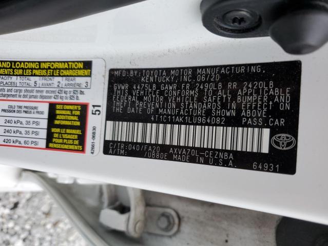 Photo 12 VIN: 4T1C11AK1LU964082 - TOYOTA CAMRY LE 