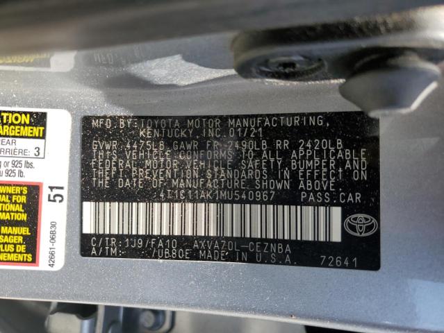 Photo 11 VIN: 4T1C11AK1MU540967 - TOYOTA CAMRY 