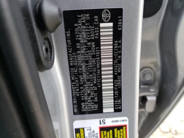 Photo 11 VIN: 4T1C11AK1MU561821 - TOYOTA CAMRY LE 