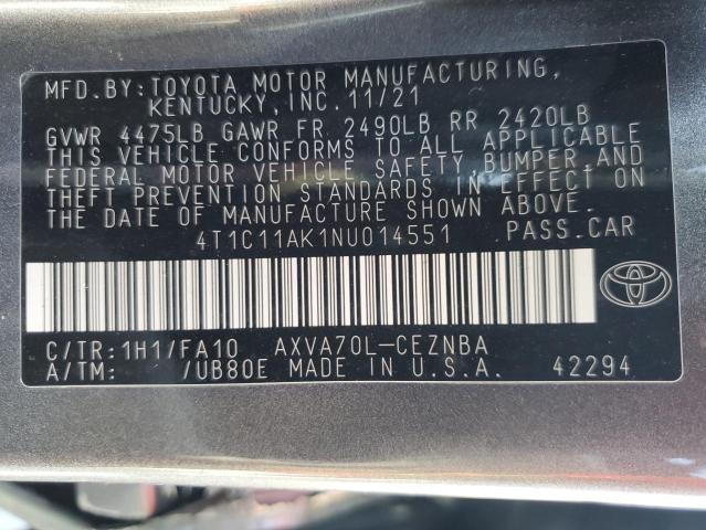 Photo 12 VIN: 4T1C11AK1NU014551 - TOYOTA CAMRY 