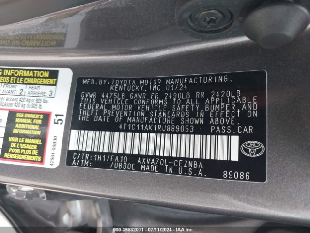 Photo 8 VIN: 4T1C11AK1RU889053 - TOYOTA CAMRY 