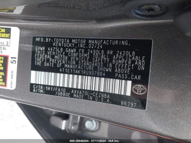 Photo 8 VIN: 4T1C11AK1RU907664 - TOYOTA CAMRY 