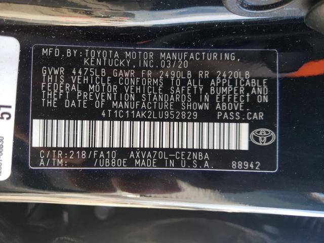 Photo 9 VIN: 4T1C11AK2LU952829 - TOYOTA CAMRY LE 