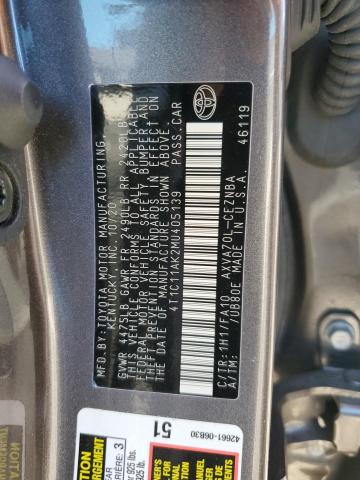 Photo 11 VIN: 4T1C11AK2MU405139 - TOYOTA CAMRY LE 