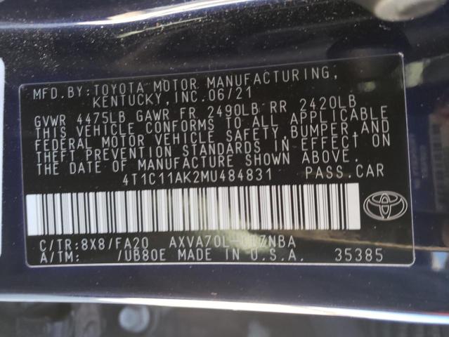 Photo 11 VIN: 4T1C11AK2MU484831 - TOYOTA CAMRY 